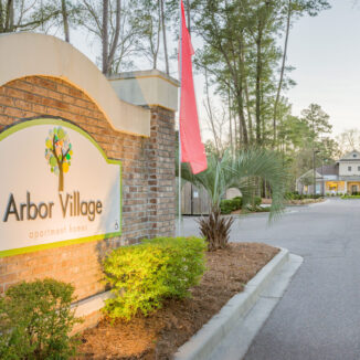 Arbor Village brick entrance sign